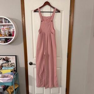 Pink overall romper overall onesie